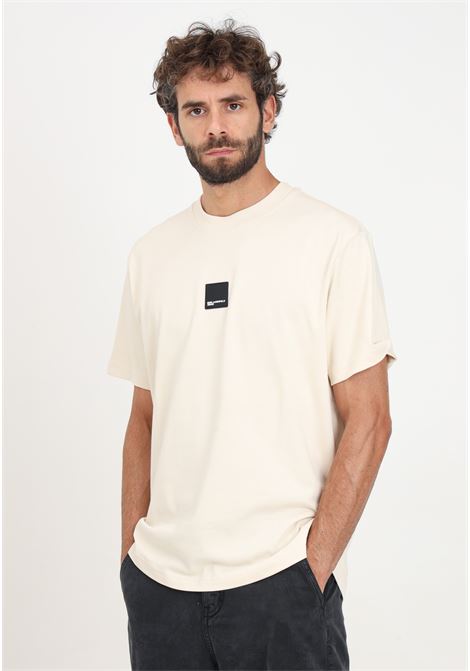 T-shirt a manica corta beige da uomo con patch logo KARL LAGERFELD | KL245D1705J329